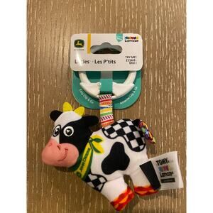 Lamaze John Deere Littles LP73692 Cow Stuffed Plush Clip and Go Baby Toy NWT‎